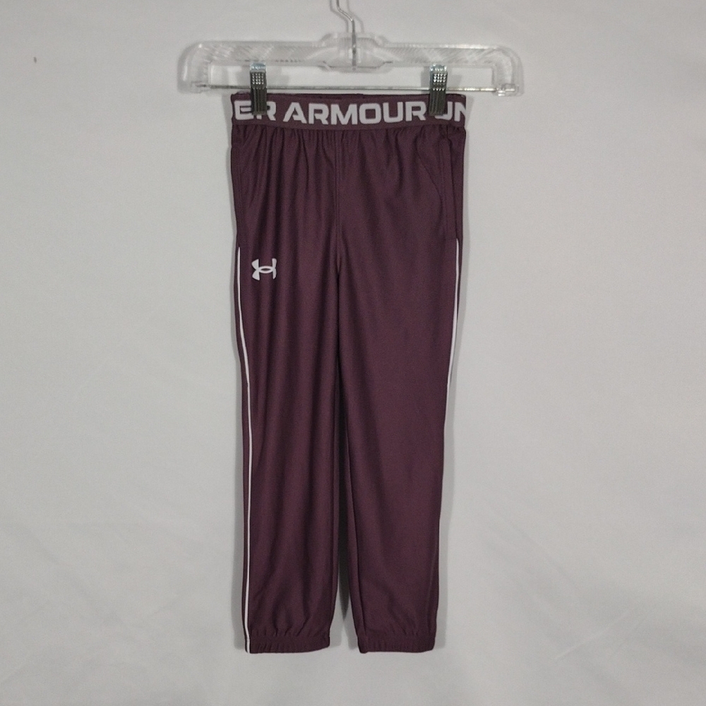 NWT Under Armour Kids' Purple Track little girls Play Up Pants Size 5
